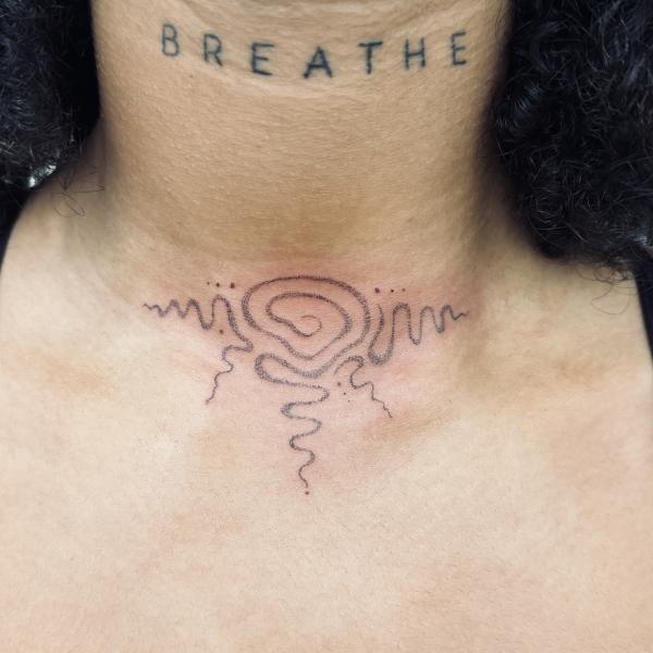 Abstract Neck Tattoo