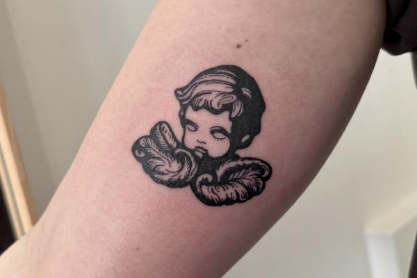 Blackwork Tattoo Angel