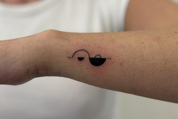 Fineline Abstract Yin Yang Tattoo