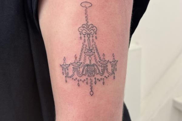 Fineline Chandelier Tattoo