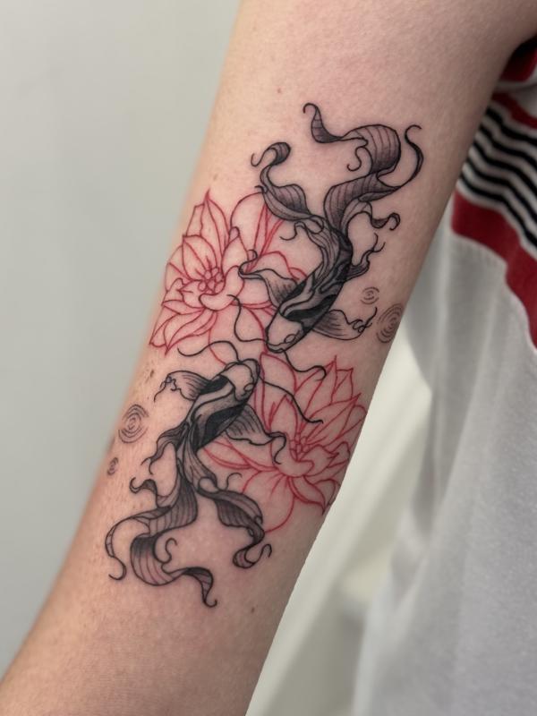 Fineline Koi Tattoo