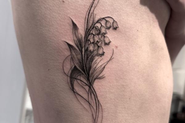 Fineline Tattoo Lily of the Valley