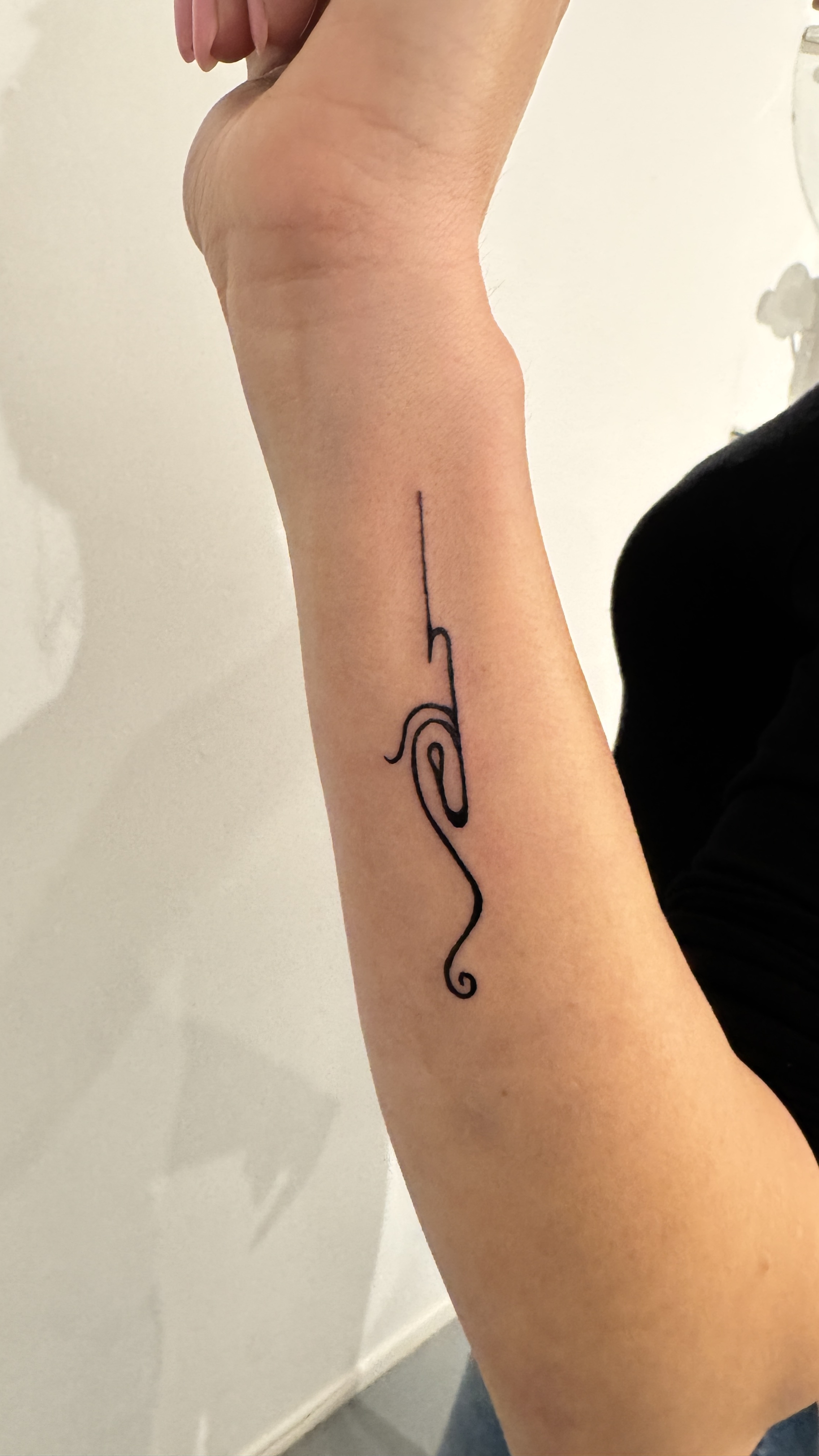Fineline Abstract Stork Tattoo
