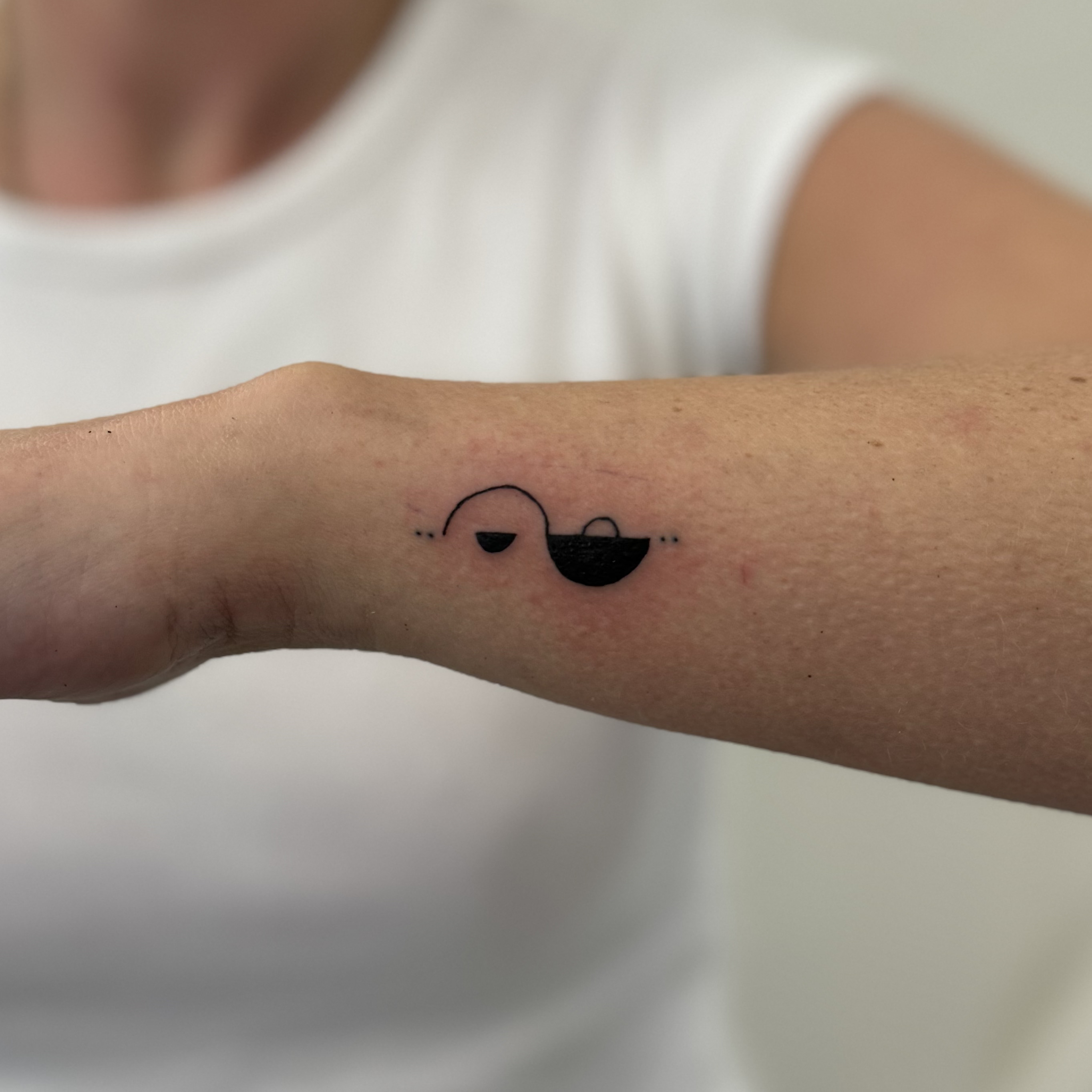 Fineline Abstract Yin Yang Tattoo